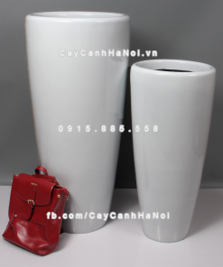 Chậu composite trồng cây cao cấp Anber 1649 (Trắng bóng) 3 chau composite trong cay cao cap 1649 trang bong 4