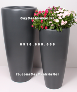 Chậu composite trồng cây cao cấp Anber 1649 (Xám mờ) 2 chau composite trong cay cao cap 1649 xam mo 3