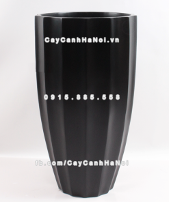 Chậu composite trồng cây cao cấp Anber 6668 (Đen mờ) 2 chau composite trong cay cao cap anber 6668 den mo3